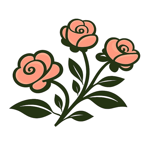 Logo de Casa Rural Los Rosales de Venturada con ilustración de casa rural, campos y flores en estilo rústico elegante